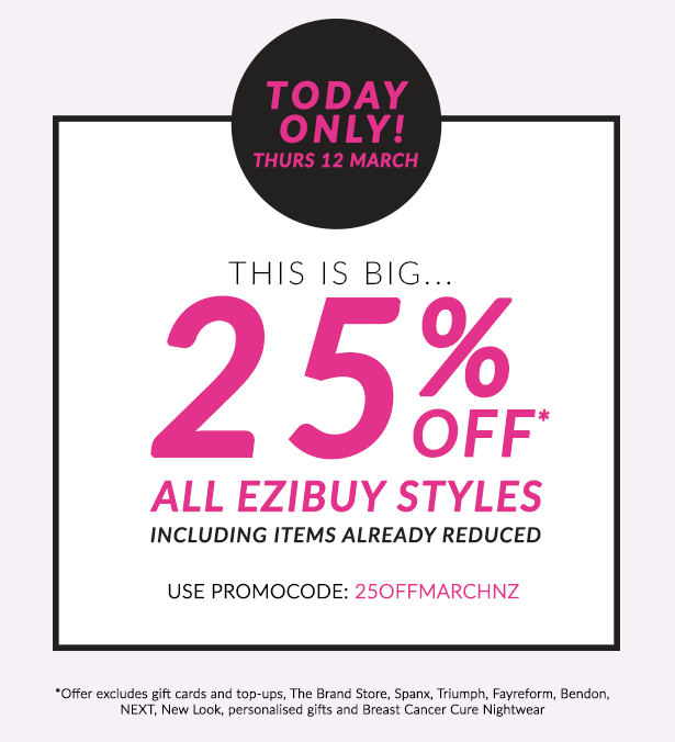 GoskeyDeals's tweet photo. 25% OFF all EziBuy Styles today only! Click on this link http://t.co/QSu7mFOVIV and use promo code: 25OFFMARCHNZ http://t.co/cUnwVzWr54
