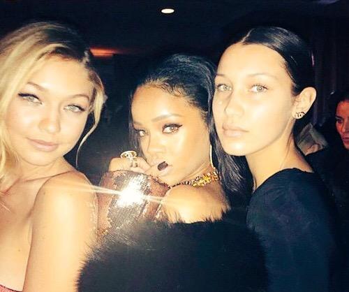 postbadhadids's tweet photo. Gigi Hadid, Rihanna, &amp; Bella Hadid. http://t.co/FpAUqRC4KB