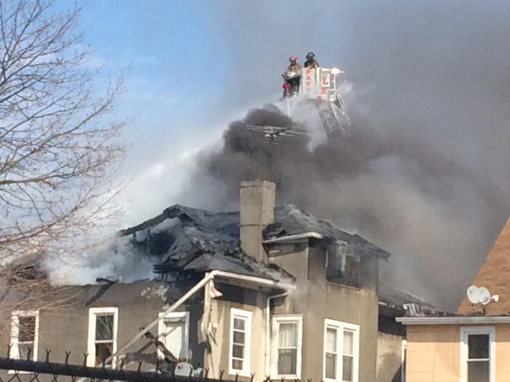 227 Brighton Ave; Fire in #Perth Amboy; reports one unaccounted for; Chief tells me no one found inside house