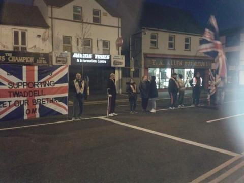 stephen82754737's tweet photo. Sandy Row out protesting tonight in support of Twaddell http://t.co/O80HX1VcXA