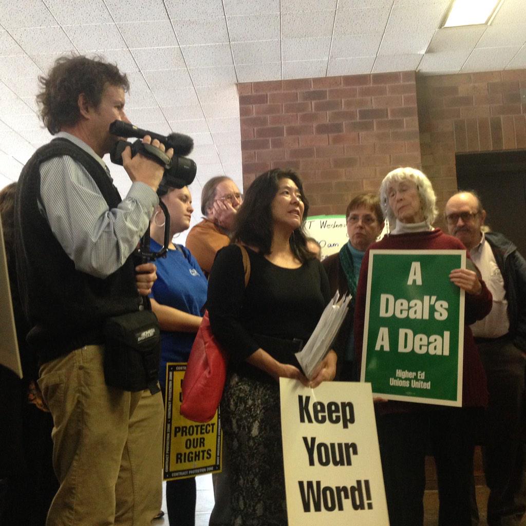 FSU Prez: demoralizing that <a href="/UMassBoston/">UMass Boston</a> admin is getting raises, gets $ for our contracts, but won't #FundOurRaises