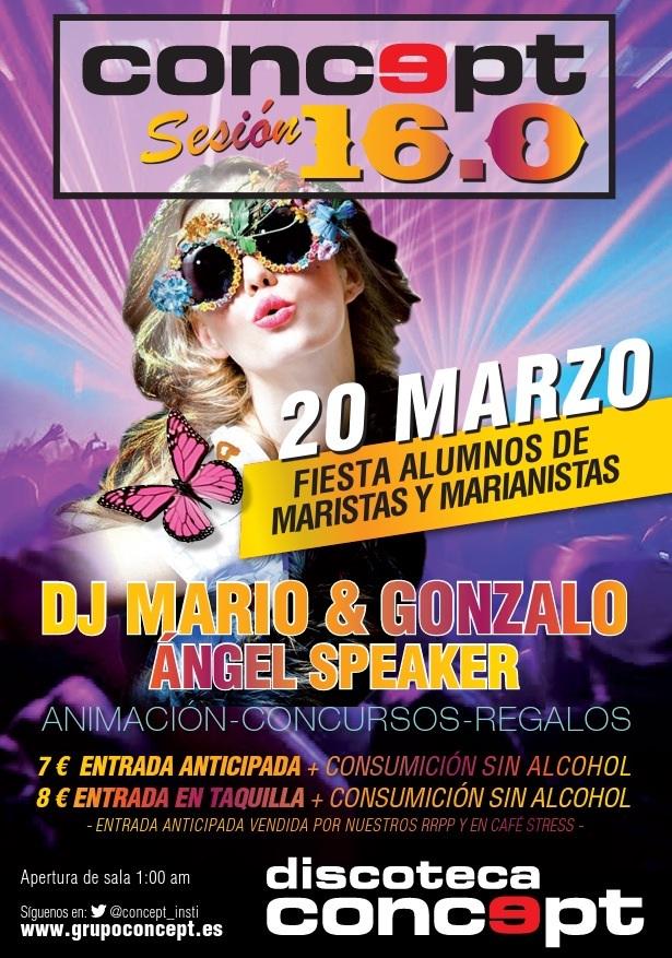 concept_insti's tweet photo. Viernes 20… ¡Sesión 16.0 MARISTAS &amp; MARIANISTAS! Con MARIO C &amp; Gonzalo Rodriguez.. Consigue YA tu entrada anticipada http://t.co/gHhvaphtmi