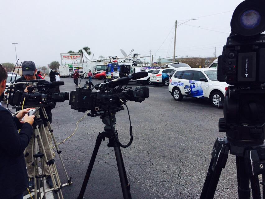 Prepping for press conference regarding Helicopter crash near @TeamEglin. @wmbbnews #HeloCrash #eglincrash