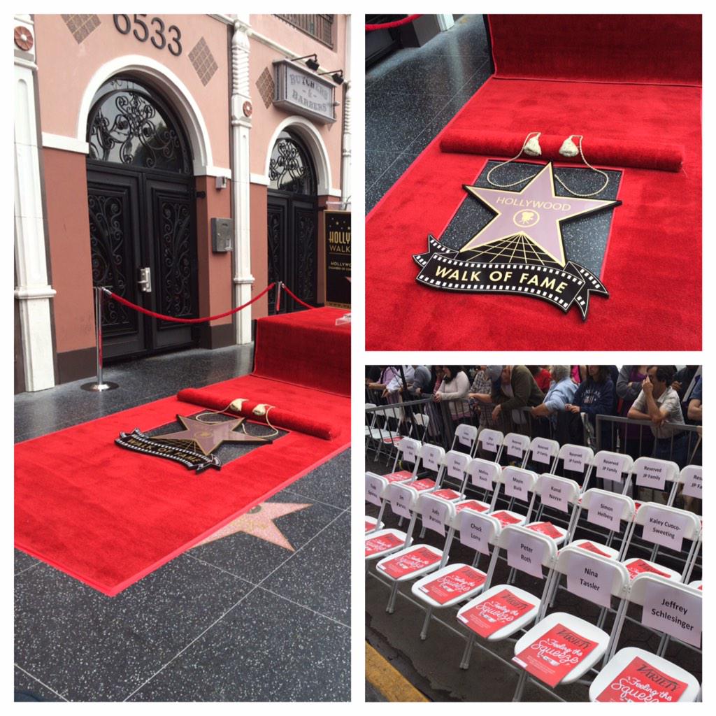 bigbangtheory's tweet photo. Today is the day! #BigBangTheory's #JimParsons is about to get his star on the #walkoffame. http://t.co/kf1xnaahMP