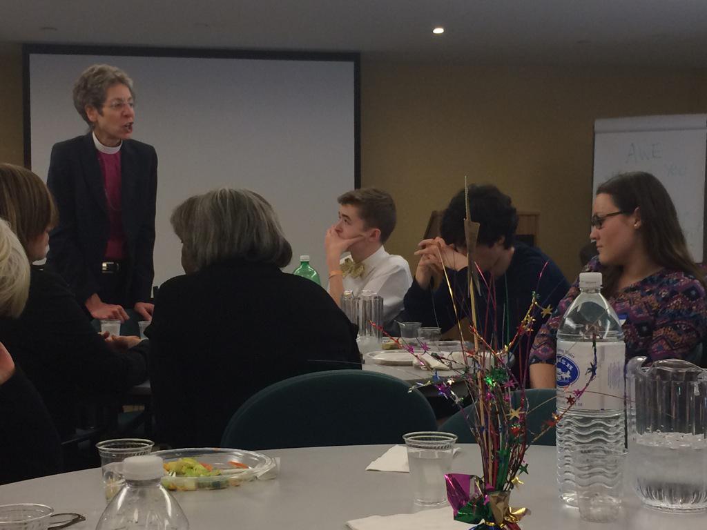 TheEPPN's tweet photo. Presiding Bishop @KJeffertsSchori speaking to #Episcopal and #Anglican @UN_CSW delegation #Beijing20 #UNCSW59 http://t.co/oZzZ3rGd6C