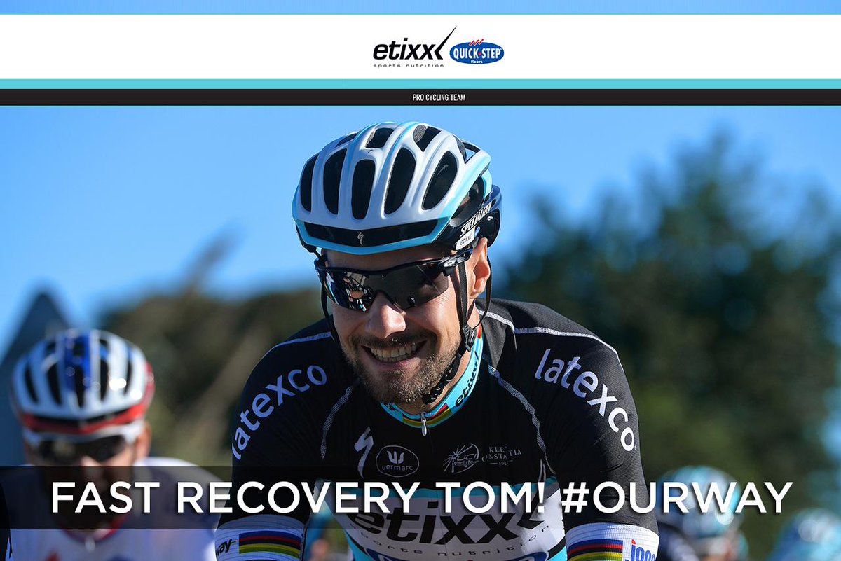 soudalquickstep's tweet photo. RT to show @tomboonen1 your support! We’re with you Tom! #OurWay http://t.co/iFBQcWCatn