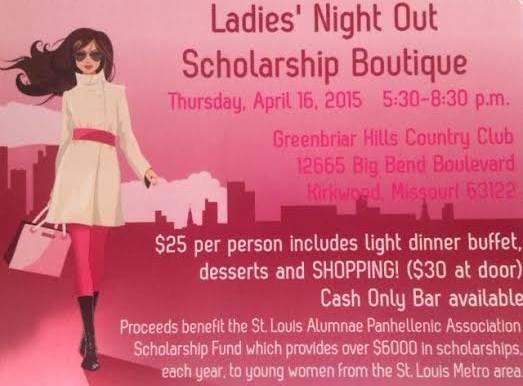 STLADPiAlumnae's tweet image. Go to stlpanhellenic.org to get your tickets to Ladies&apos; Night Out on 4/16/15 at Greenbriar Hills Country Club!