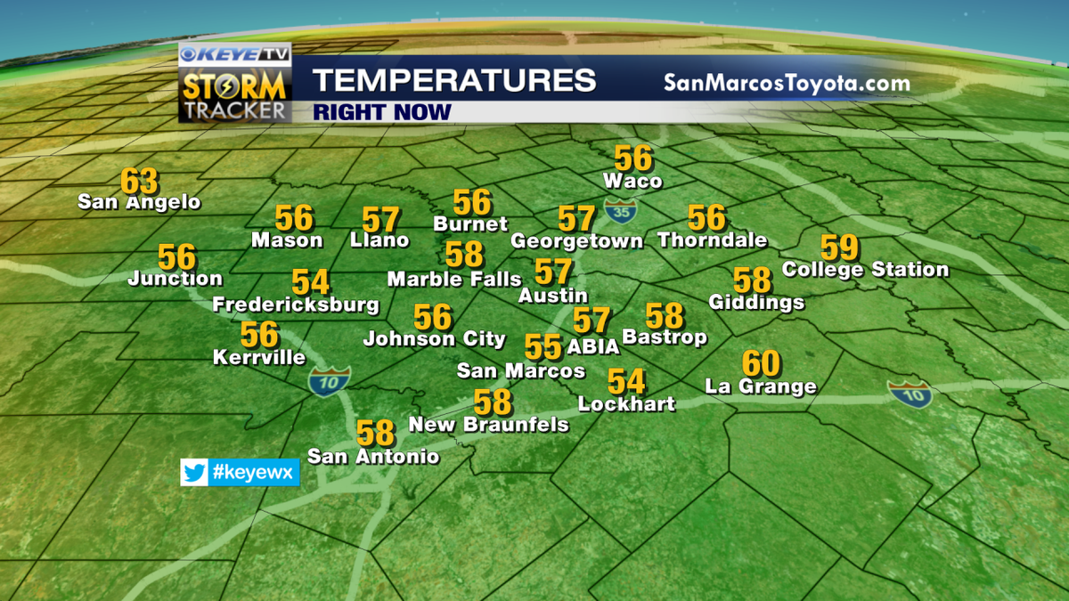cbsaustin's tweet image. 2:28 PM - From @ChikageKEYETV: Only 57°.  Clouds hanging tough.  Temps going nowhere fast.  #NotSpringYet #keyewx