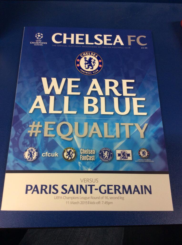 greatguy's tweet photo. “@henrywinter: Blue is the cover ... front of #cfc v #psg programme http://t.co/0RJkw7mRlh”were a joke more like it