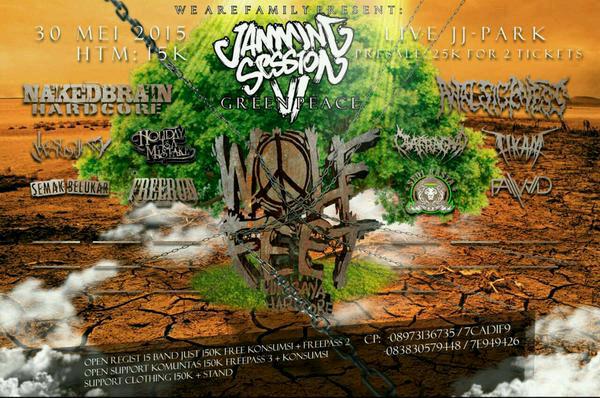 Jamming Session VI | 30 Mei 2015 | JJ Park Sidoarjo <a href="/wolfxfeet_SBHC/">WOLFxFEET HC</a> @TIKAM_DEATH <a href="/Lostwordofjenny/">LOST WORD OF JENNY</a> #openregist
