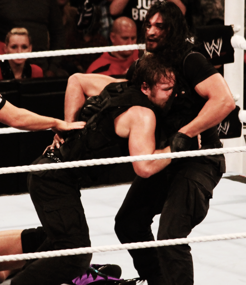 DailyAmbrollins's tweet photo. good job, boys...now you can go cuddle while we are #OffForTheNight 😴 #DeanAmbrose #SethRollins #Ambrollins http://t.co/1BTV4MJxyf