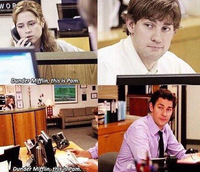 Jim and Pam on X: Dunder Mifflin, this is Pam.  / X