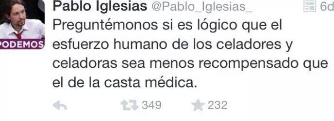 CallejeroP's tweet photo. Los médicos ya son "casta" http://t.co/lWTIQBwMBW