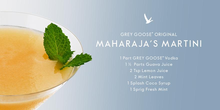 GreyGoose's tweet photo. Take your palate somewhere exotic and uncharted with the sweet and sour notes of Maharaja's Martini. http://t.co/4uoH0qwPzM