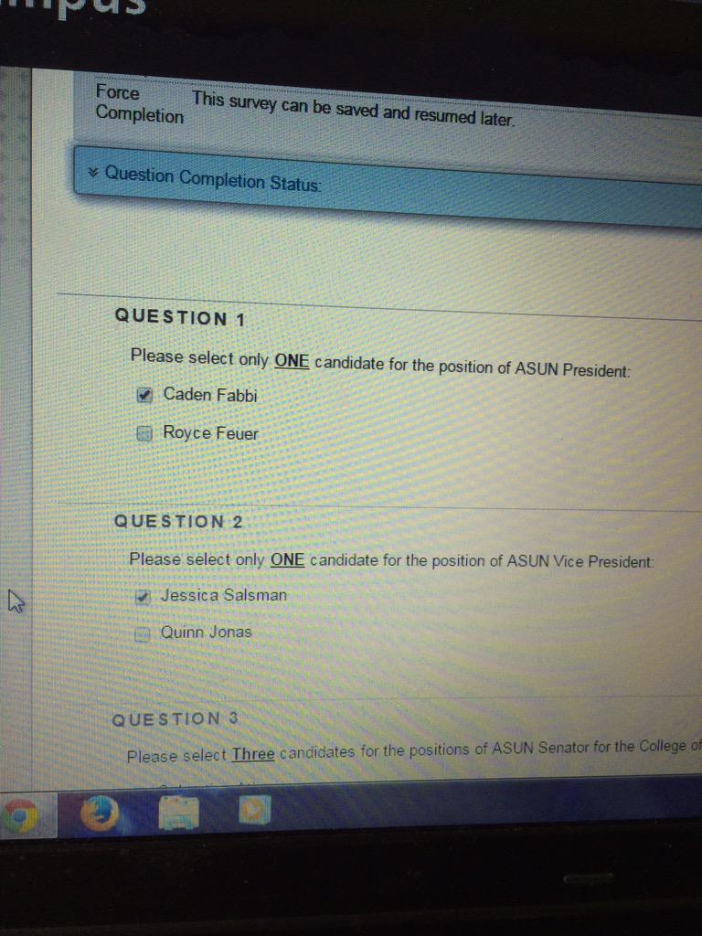 drivenes1908's tweet photo. My parents always told me to make smart choices, so I voted for @Fabbi4Prez and @Salsman4VP #ASUN #MakeYourVoiceHeard http://t.co/NKTD1HdVDl