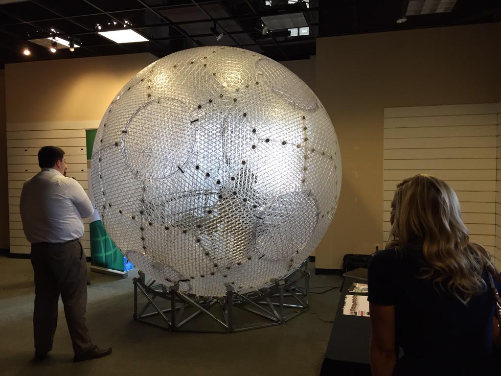 KCDigitalDrive's tweet image. Checking out the VR &quot;hamster ball&quot; by @Virtutecture at #BetaBlox demo day. Lets builders tour unbuilt buildings.