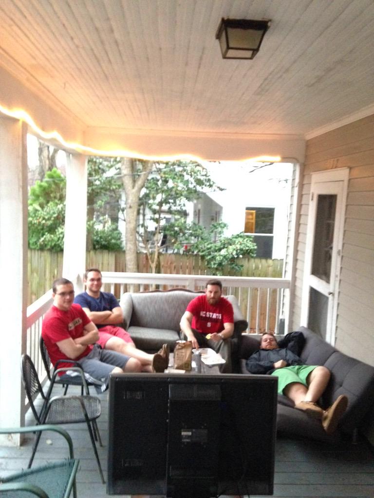 Getting ready to watch the game! Porch season is upon us!