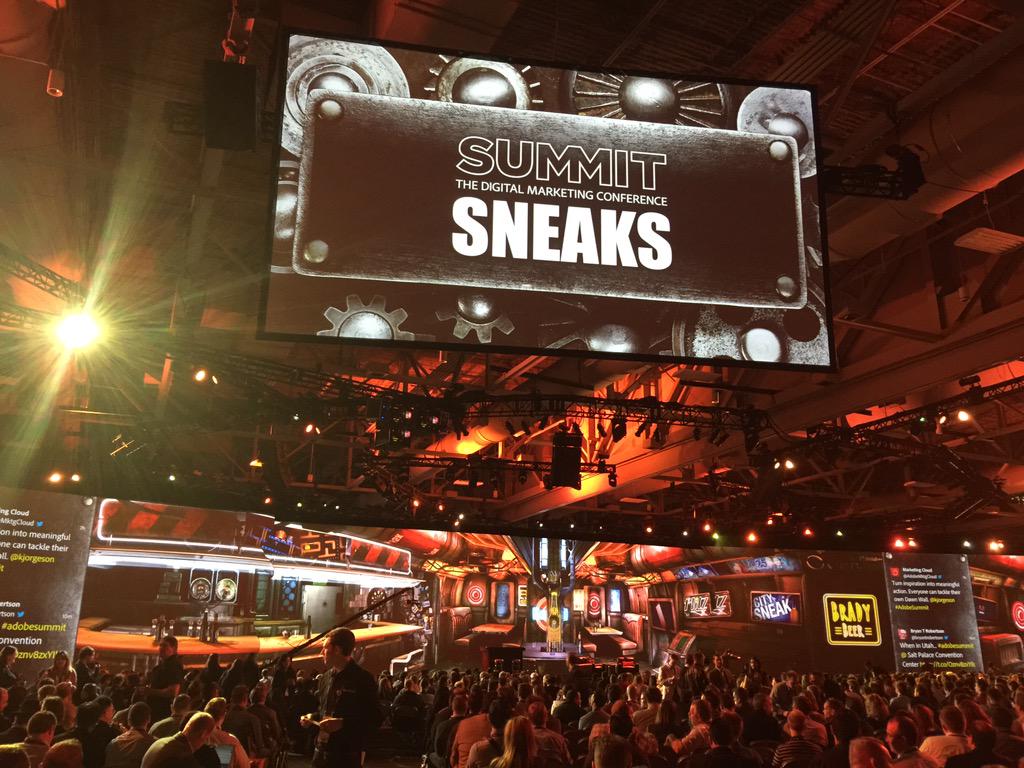 PamMktgNut's tweet image. Time for #AdobeSummit #Sneaks! Woot!