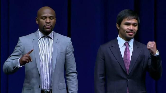 tracyr1981's tweet photo. Mayweather vs Pacquiao Press Conference. http://t.co/sySvzpBpfm #MayweatherPacquiao http://t.co/z382Tt7M8U