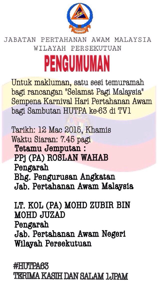 Norza Iskandar Helmi On Twitter Jom Lihat Siaran Selamat Pagi M Sia Tv1 7 45 Pagi Nie Hutpa 63 Http T Co Xicfn0sbpm Twitter