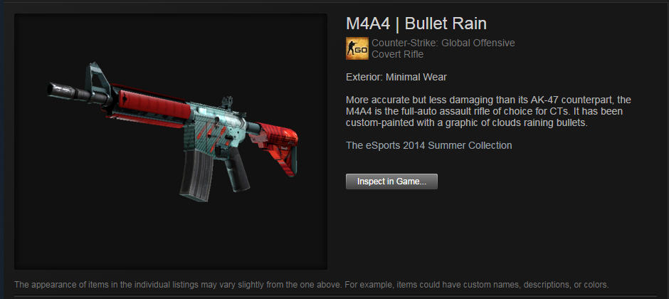 AnderUK's tweet photo. Follow + RT for your chance to win the M4A4 | Bullet Rain. Winner chosen at 1100 follows. #Giveaway #CSGO http://t.co/c4d2FAtUC4