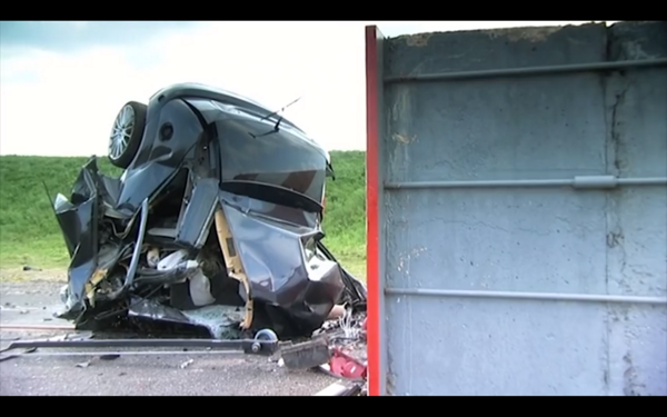 Watch what happens when a car hits a wall at 120 mph bit.ly/1EZQy4z