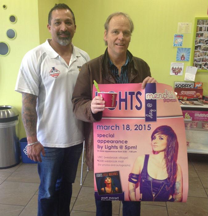 menchies_ca's tweet photo. Proud papa! @lights' father stopped by our Abbotsford, British Columbia location for #LightsDay http://t.co/vYgNGGPjM8