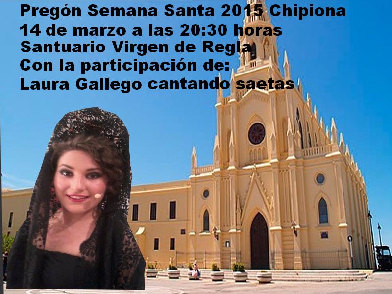 Nuestra @LauraGallegoC participará en el pregón de Semana Santa de Chipiona cantando saetas 14 de marzo a las 20:30H