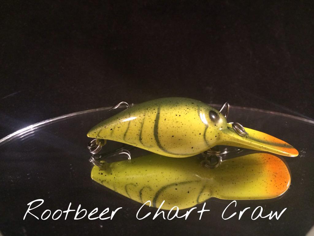 FulksCustoms's tweet photo. Rootbeer Chart Craw! #bassfishing #bass #fishing #spring crankbaits http://t.co/TsGletbtLX