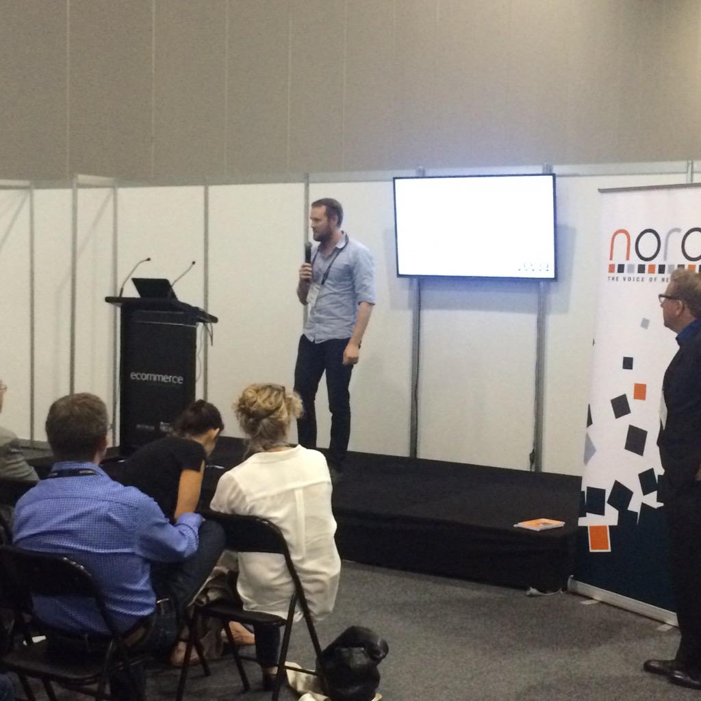 jessicabox's tweet photo. Spotto! @DanielROINelson giving a 60sec @braintree spiel! #eComMelb http://t.co/DhqsrkpcR2
