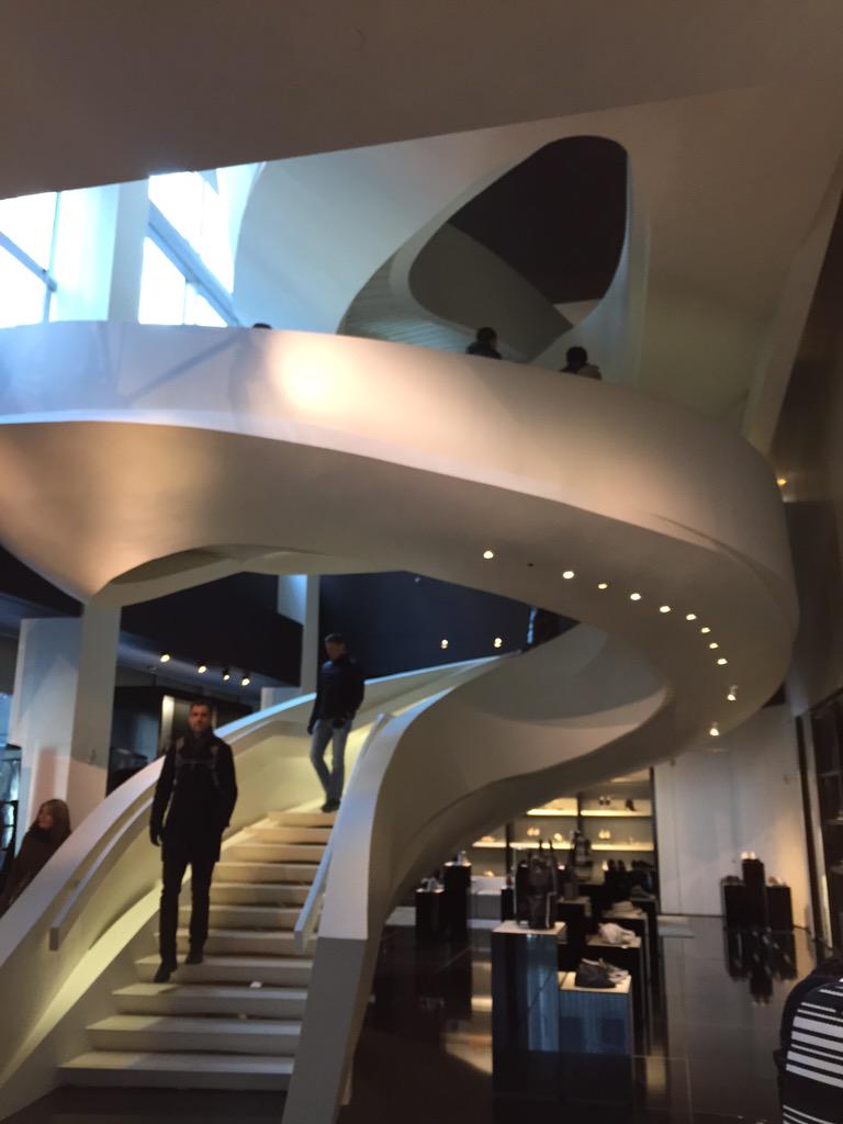 Spotted in the @armani store on 5th ave. in #NYC . #artisticstaircase #stairsareart #styleandfunction