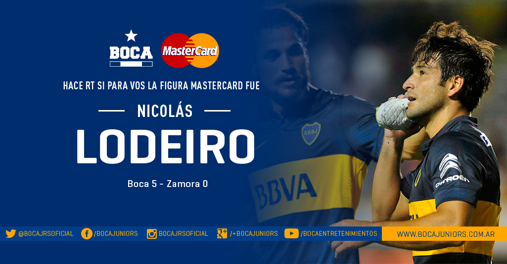 BocaJrsOficial's tweet photo. #LaFigura @MastercardArg RT acá si para vos la figura fue Nicolás #Lodeiro http://t.co/h7WfdRiPz6
