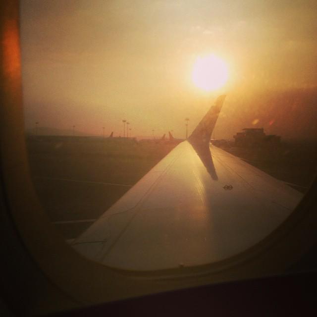 DeltaBravo33's tweet image. Instagram : by pramodkhati - #overwing #sunrise #avgeek #avporn #random #instaaviation #winglet #airbus320