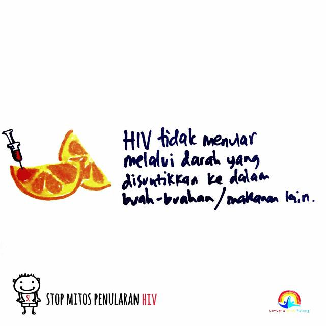ODHAberhaksehat's tweet photo. Pls RT!
"HIV Tdk Menular melalui Darah yg dusuntikkan ke dalam buah2an/makanan" #StopMitosPenularanHIV by @tapsiyun http://t.co/0ZTD8Lpd2i