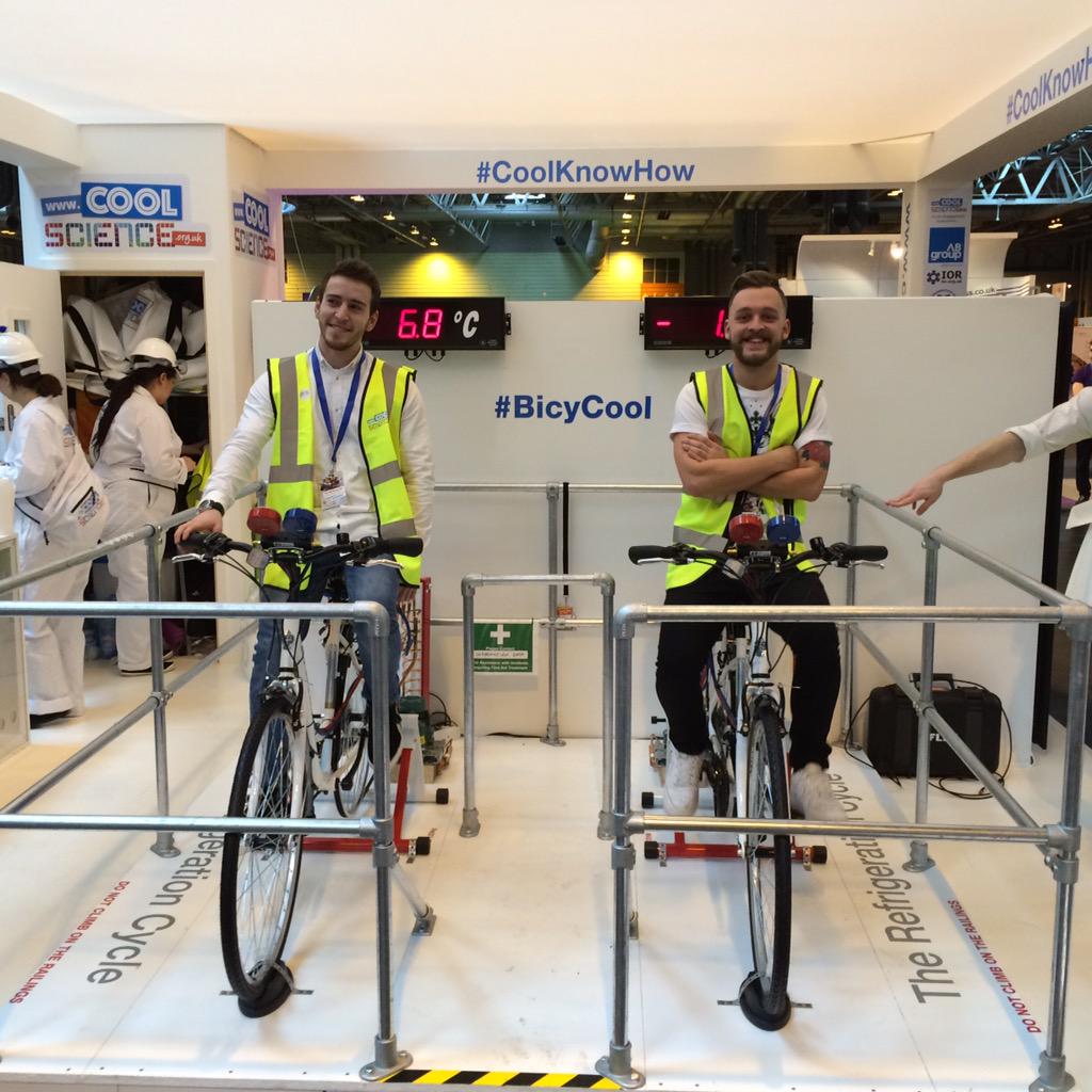 Dean &amp; Wood sales engineers, Jordan &amp; Leon putting in the miles at the #BigBangFair today. 

#CoolScience #bycicool