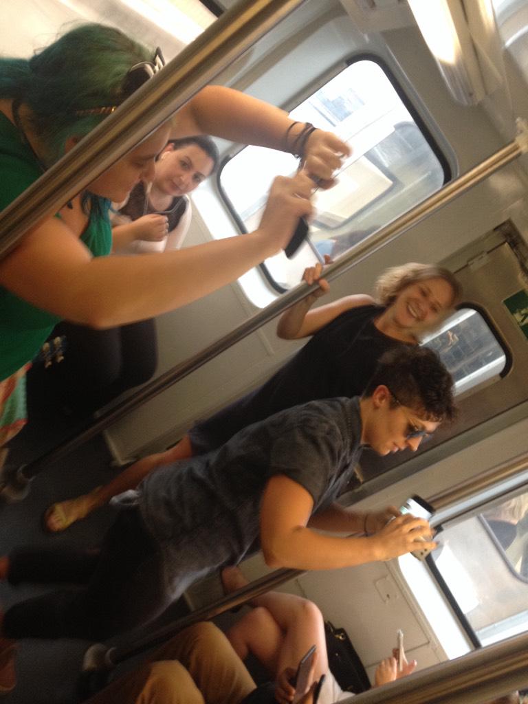 Yvonnealee's tweet photo. @John_OCal #Ideabombing Sydney! Spontaneous train dance parties: every1 looks up from iPhones &amp; dances #lofitraintrax http://t.co/l7Ab41Wicd