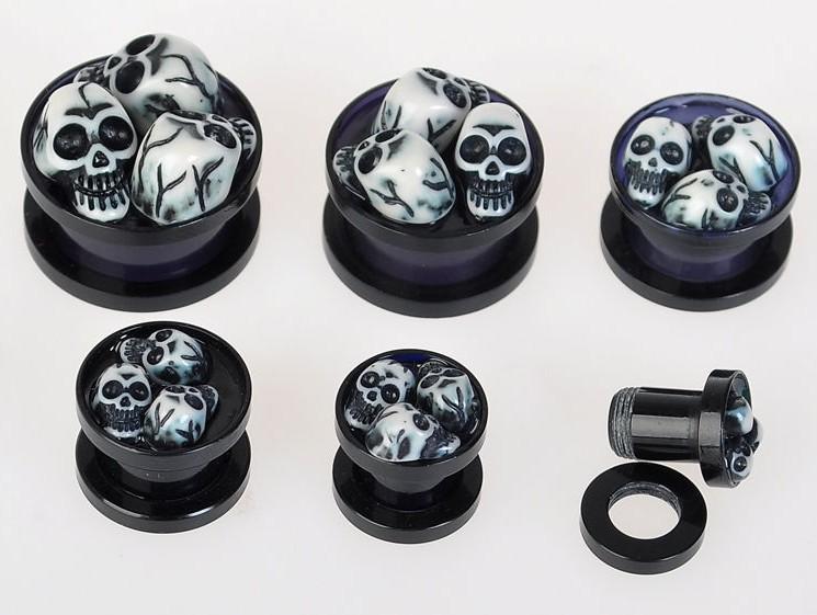 Jual ear plug piercing taper tunnel (3D Skull) 5-14mm. WhatsApp 081910207000 &amp; BBM 74BE013E