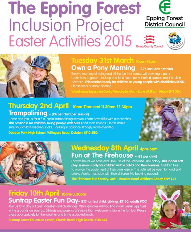 efdccommunity's tweet image. Fantastic fun for all the family! Sessions for children with SEND #Easter #trampolining #horseriding #play #inclusion