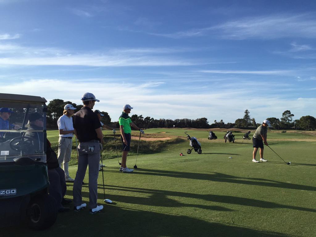 Blackwell_Golf's tweet photo. On course training with the Men's Pennant Squad this afternoon @RoyalAdelaideGC #SimpsonCup #BonnarCup http://t.co/zMxNXlCiY0