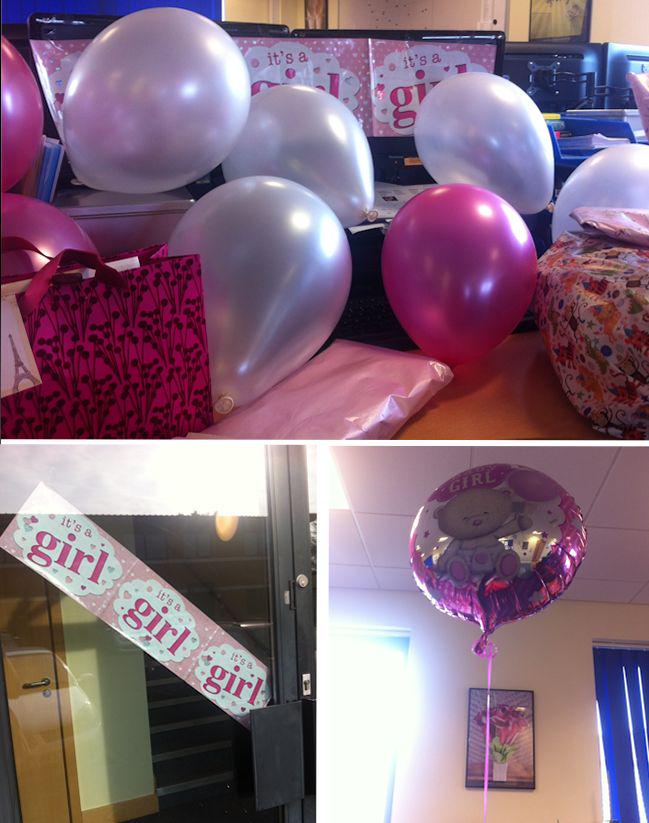 SO touched by the #babygirl surprise for me in the @hitchedcouk office this morning. Thank you everyone! xxx