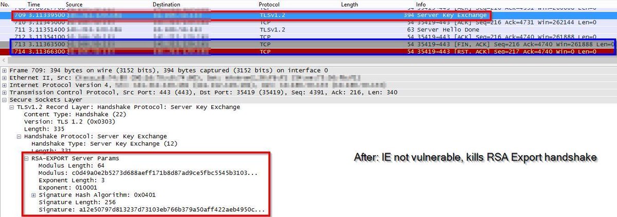 TalBeerySec's tweet photo. Apply #FreakAttack fix from @msftsecurity https://t.co/1RRZkBIC26. IE now kills bad SSL handshakes. http://t.co/iSPw7dyT5y