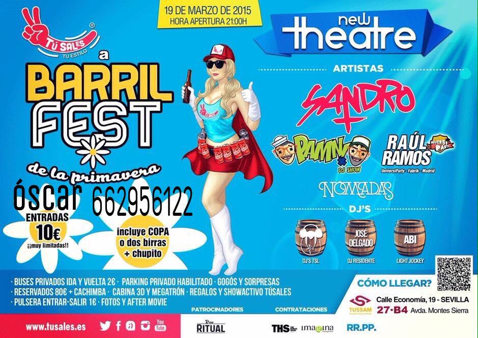 Celebramos la llegada de la #Primavera como nunca has visto antes! 
BARRIL FEST! Aún no tienes tu entrada? 662956122