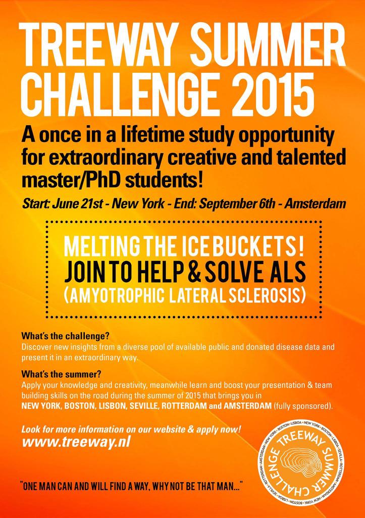 laughtocuremnd's tweet photo. Amazing opportunity for PhD students to help find a cure for #ALS #MND @treewaytherapy #twsc2015 http://t.co/zyjkW6TtB9