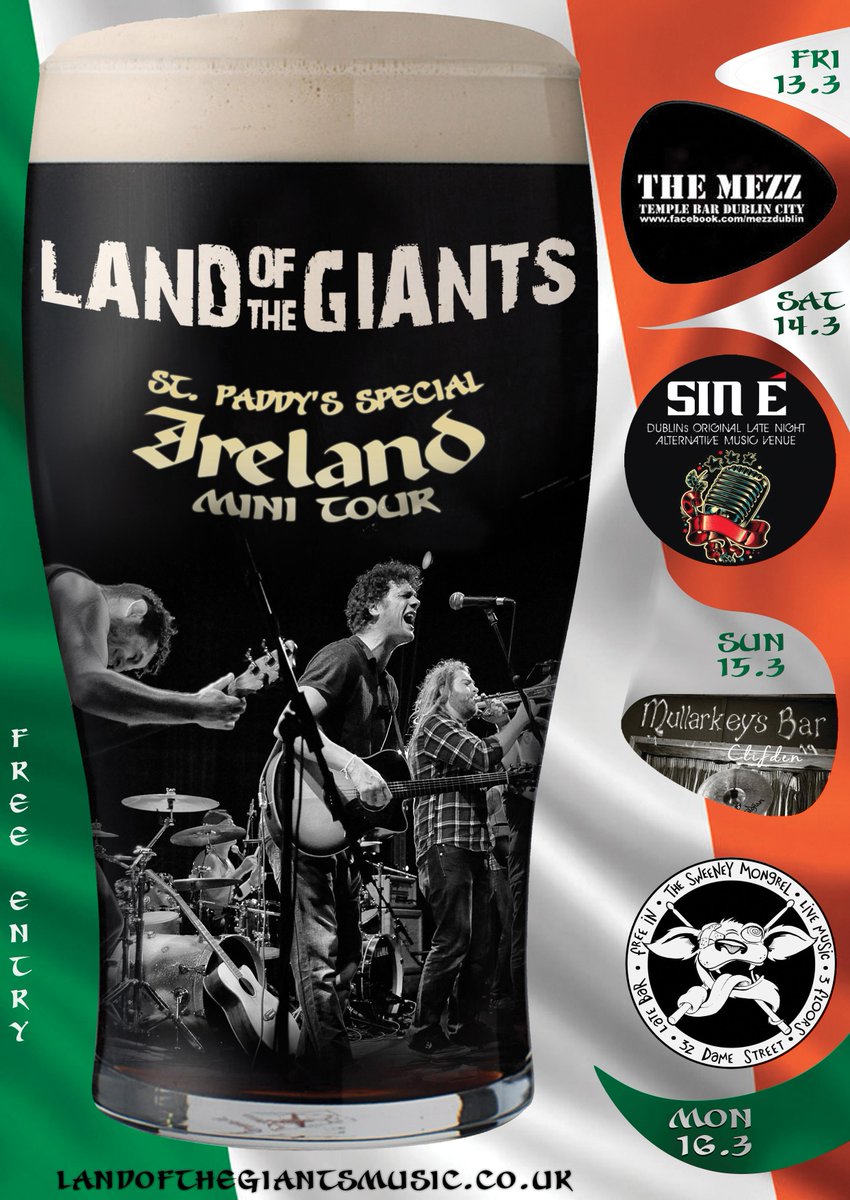 Sweeneys Bar (@sweeneybar) on Twitter photo Get to one of these shows! <a href="/landofthegiants/">Land of the Giants</a> touch down tomorrow!! <a href="/SweeneyBar/">Sweeneys Bar</a> <a href="/MezzDublin/">The Mezz</a> <a href="/Sin_E_Dublin/">Sin É Dublin</a> Get to one of these shows! <a href="/landofthegiants/">Land of the Giants</a> touch down tomorrow!! <a href="/SweeneyBar/">Sweeneys Bar</a> <a href="/MezzDublin/">The Mezz</a> <a href="/Sin_E_Dublin/">Sin É Dublin</a>