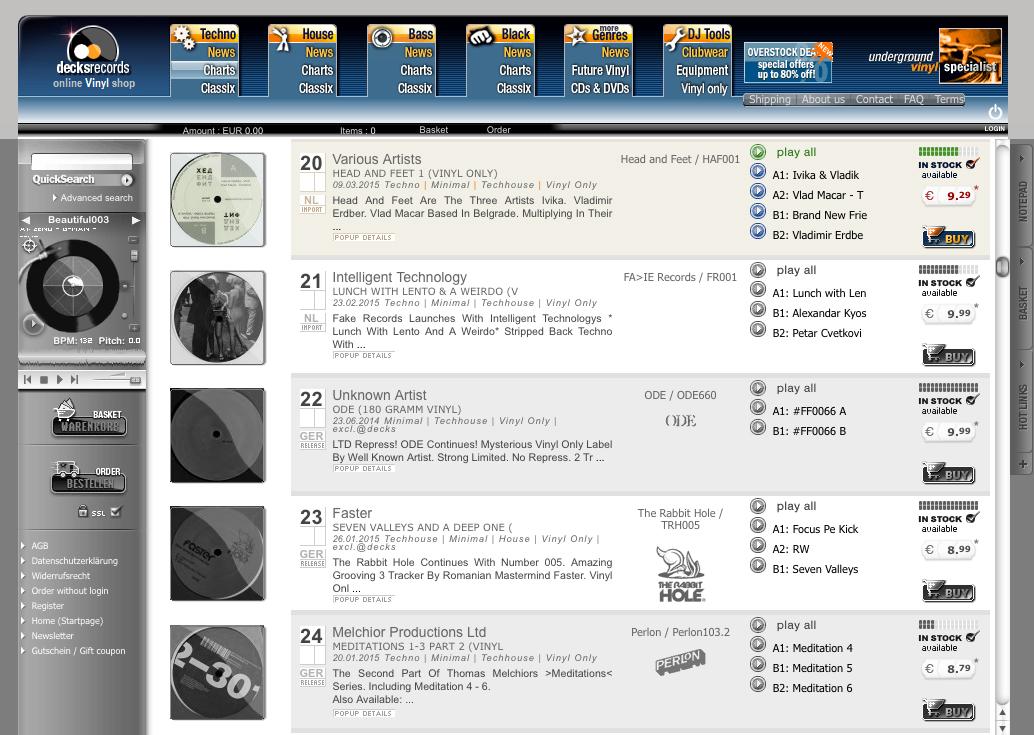 HEADANDFEET's tweet photo. After 3 days/ #Buzzcharts #technocharts
#Vinylonly : 20 place ; #Techno: 58 place
#decksde
http://t.co/EmfB6cNsOs http://t.co/CtfNNCUTfQ