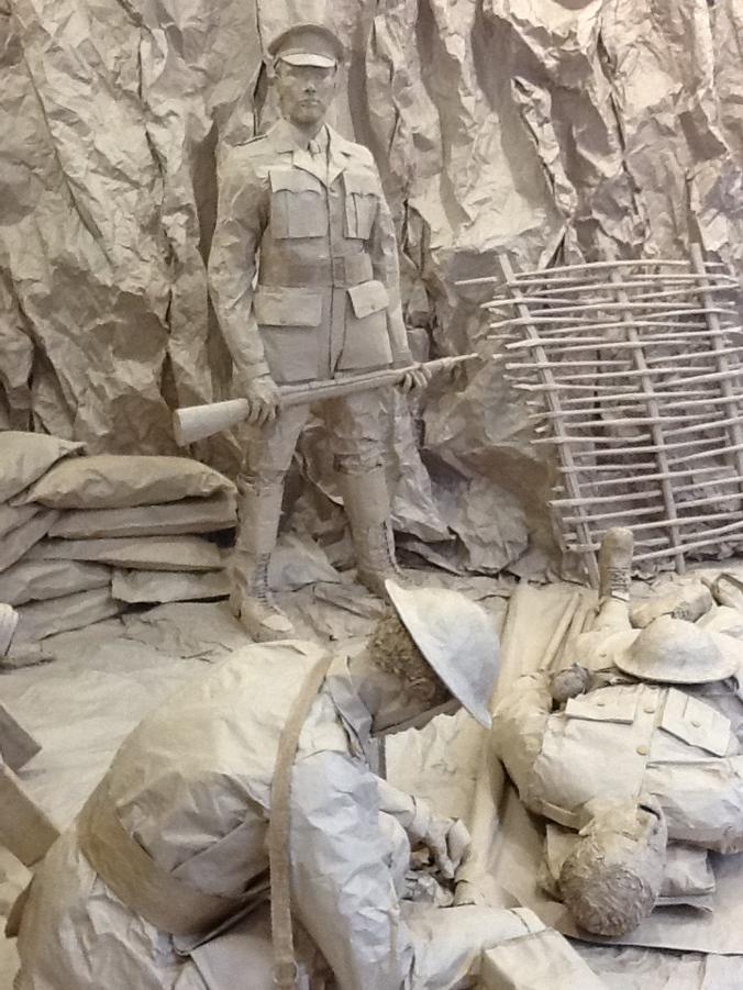 oswestrylitfest's tweet image. Thank you @graceinthedress and  @RotaryOswestry for this awesome WW1 paper art installation @OswestryLibrary