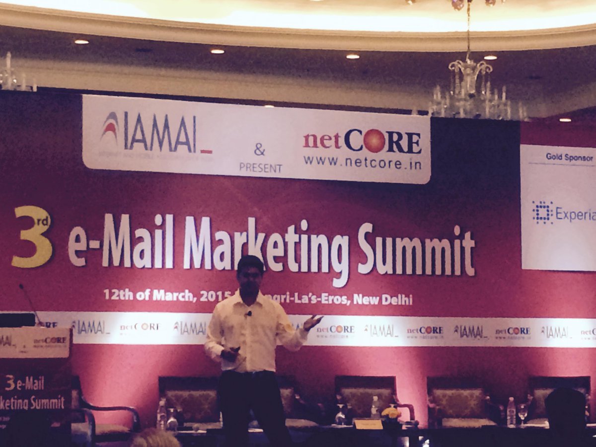 netcore_ai's tweet photo. Hope you all enjoyed session by @TanishqJuneja Business Head - Email marketing solution at #3EMS @IAMAIForum http://t.co/7NbqMJiEf0