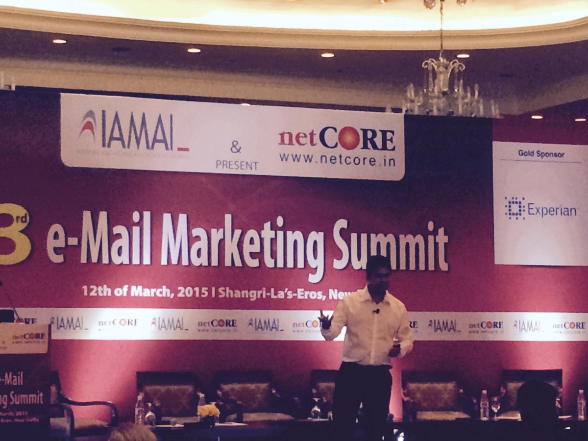 netcore_ai's tweet photo. Hope you all enjoyed session by @TanishqJuneja Business Head - Email marketing solution at #3EMS @IAMAIForum http://t.co/7NbqMJiEf0