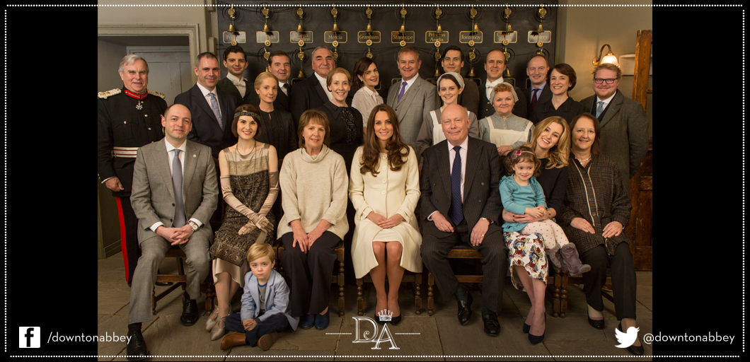 Today was #Downton Day with a twist, The Duchess of Cambridge came to visit. <a href="/KensingtonRoyal/">The Prince and Princess of Wales</a> #DuchessAtDownton