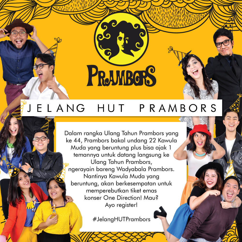 Prambors's tweet photo. Mana suara kawula muda yang mau golden tiket 1D di #JelangHUTPrambors? Isi dulu formnya di http://t.co/scG56yj35Q http://t.co/S4kStQzCBQ